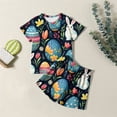thumbnail image 1 of Ensemble de Pyjamas de Pâques pour Filles Mignon Lapin Tenue Col Rond T-Shirt à Manches Courtes et Shorts Ensemble Pyjamas pour Enfants, 1 of 6