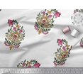 thumbnail image 2 of Soimoi Tissu Satin Modal Feuilles & Floral Imprimé au Mètre 42 Pouces de Large, 2 of 3