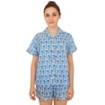thumbnail image 1 of Hitime Silk Womens Pajamas Set Button Down Summer Sleepwear Short Sleeve Breathable Nightwear Loungewear Set, Size M, 1 of 7