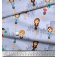 thumbnail image 2 of Soimoi Satin Silk Fabric Business Girl Decor Fabric Printed Yard 42 Inch Wide, 2 of 3