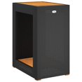 thumbnail image 5 of vidaXL Garden Side Table with Wooden Top Black 60x40x75 cm Poly Rattan, 5 of 5
