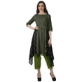 thumbnail image 1 of Moomaya Printed Traditional Clothing Womens Asymmetric Kurti Kurta With Pant Set, 1 of 6