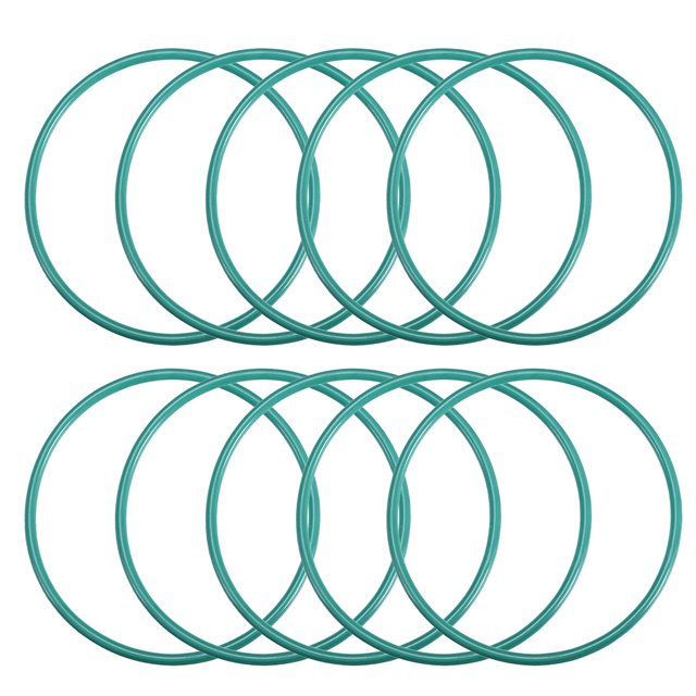 Fluorine Rubber O Rings, 60mm OD, 55.2mm Inner Diameter, 2.4mm Width, Seal Gasket Green 10 Pcs