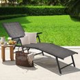thumbnail image 3 of Gymax Chaise Longue d'Extérieur Réglable - Enfants, Acier, Antirouille et Imperméable, Fauteuil Inclinable Pliant - Ensemble de 1, Gris, 3 of 8