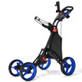 thumbnail image 1 of Goplus Chariot de Golf Pliant à 4 Roues avec Sac, Tableau d'Affichage, Poignée Ajustable, Bleu, 1 of 10