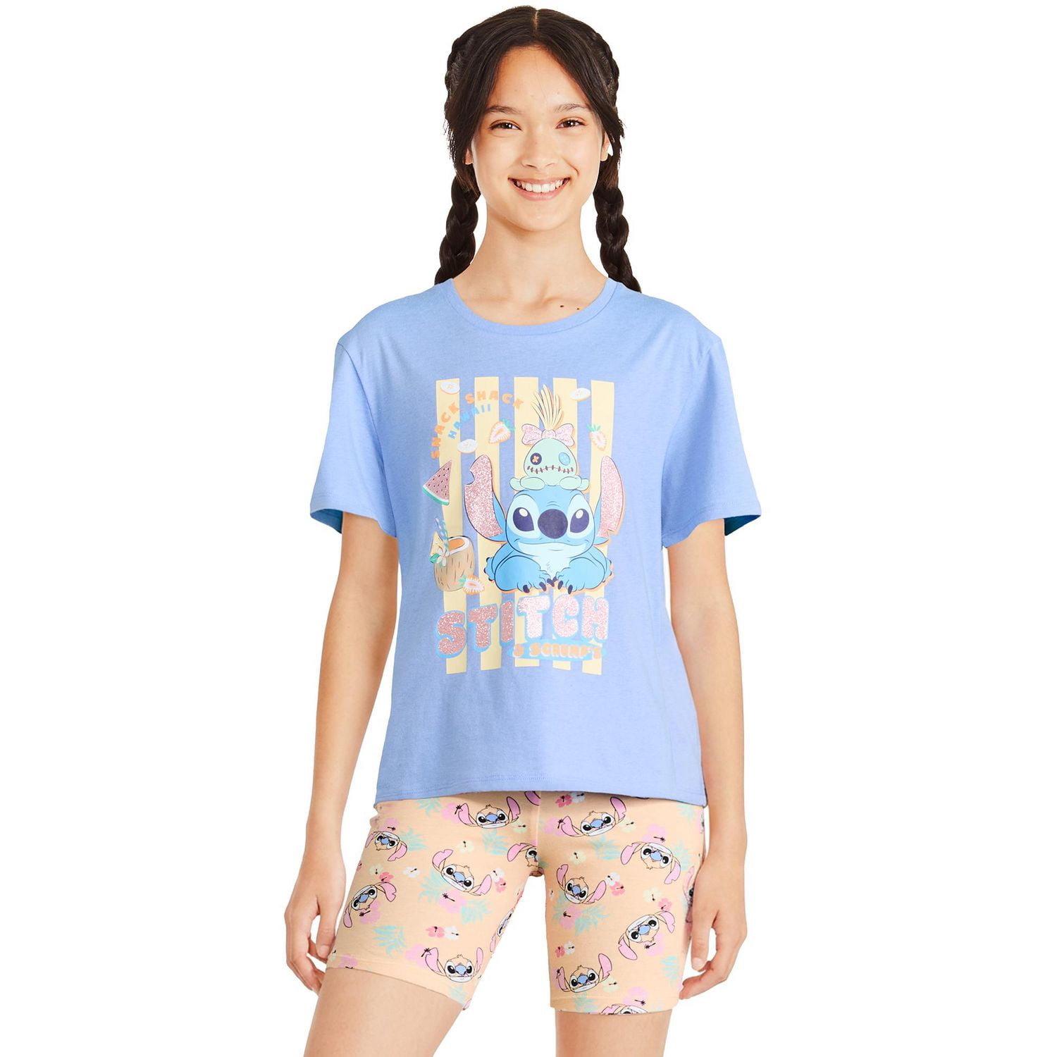 T-shirt à imprimé graphique Stitch Disney pour filles