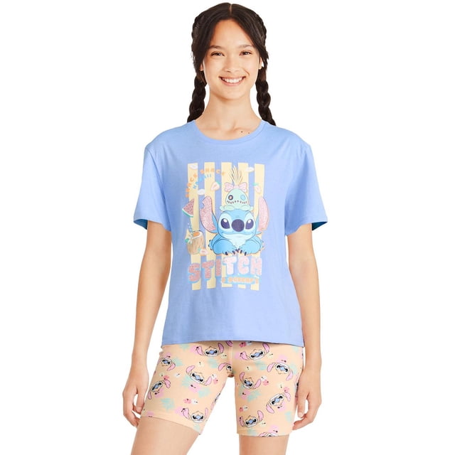 T-shirt à imprimé graphique Stitch Disney pour filles