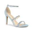 thumbnail image 1 of BLISSFUL STEP Women's Shoes Rhinestone Stiletto Heel Ankle Strap Sandals Sky Blue 8, 1 of 7