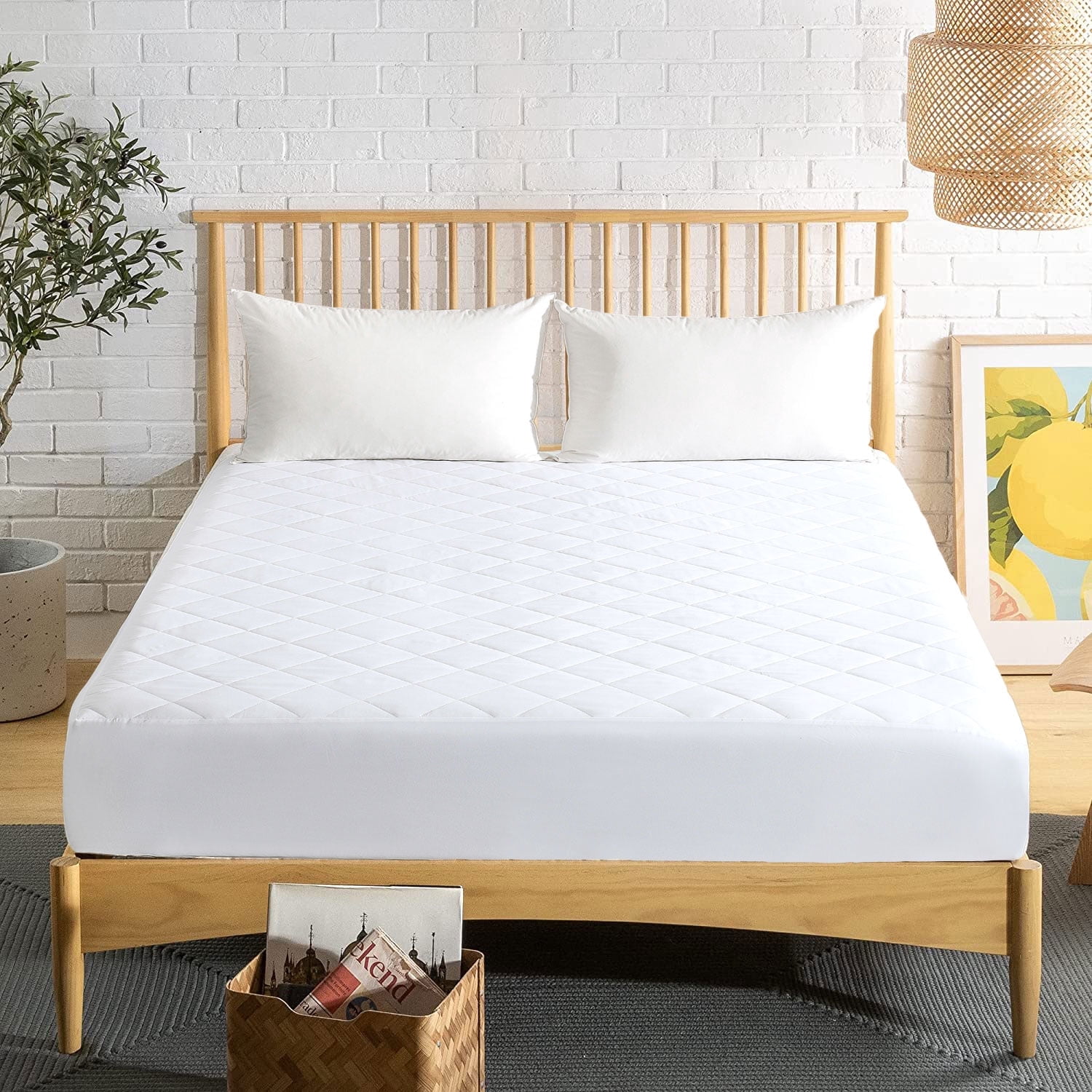 JML 16" Deep Pocket Waterproof Mattress Protector Cover King,Quilted Fitted Mattress Pad