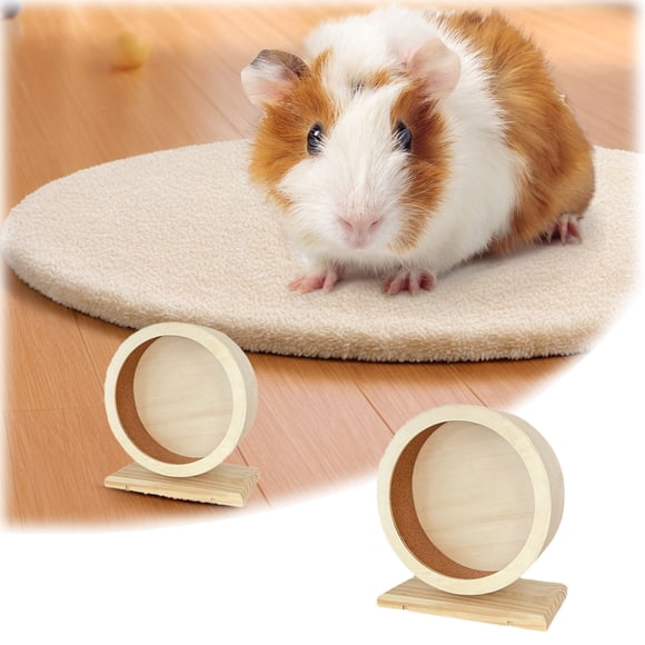 Hamster Wheel And Stable Wooden Silent Wheel For Hamsters Gerbils Small Animals And Enclosed Exercise Toy