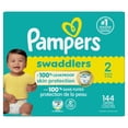 thumbnail image 1 of Couches Pampers Swaddlers, absorbantes, gardent bébé au sec et confortable, couche jetable pour bébé sans danger pour la peau, taille 2 (4,5 à [10 à 22 lb]), 1 of 24