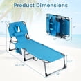 thumbnail image 2 of Costway Chaise Longue de Plage Extérieure Pliante avec Oreiller Bleu, 2 of 9