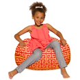 thumbnail image 1 of Posh Creations Bean Bag Chair for Kids, Teens, and Adults Includes Removable and Machine Washable Cover, 27in - Medium, Pattern Scrolls Red and Yellow, 1 of 5