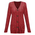 thumbnail image 5 of Pull Hiver Cardigan Manches Longues Boutonnage Ouvert sur le devant avec Poche, 5 of 5