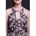 thumbnail image 4 of Bimba Floral Ladies Crew Neck Waist String Print Maxi Dress with Side Slits Summer Wear-XX-Large, 4 of 6
