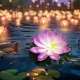 thumbnail image 1 of Wzzjkit Water Sensing Lotuse Pool Lamp Floating Lotuse Pool Lamp Water Sensing Floating Pool Lamp LED Floating Solar Pool Lamp Diwali Festival Blessing River Lantern, 1 of 6