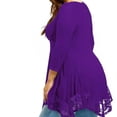 thumbnail image 1 of Robe Courte en Dentelle à Empiècements pour Femme Grande Taille Robe Grande Taille Blouse Aguichant à Manches Longues Haut de Travail Décontracté, 1 of 7