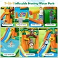 thumbnail image 4 of Gymax Inflatable Water Slide Park Monkey Bounce House Splash Pool without Blower, 4 of 9