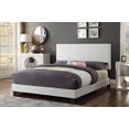 thumbnail image 1 of Karyn Modern Upholstered Platform Bed with Adjustable Headboard, Faux Leather, White, Double, 1 of 1