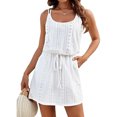 thumbnail image 2 of Penkiiy Robe d'Été Bohème à Bretelles Spaghetti Dos Croisé pour Femmes 2024 TG Blanc, 2 of 5
