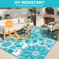 thumbnail image 4 of LOKHOM Outdoor Rug for Patio 5x8 ft Reversible Plastic Straw Patio Camping Rug, Floral Waterproof RV Mat for Camper Indoor Outdoor Carpet f, 4 of 8