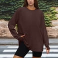 thumbnail image 2 of Diufon Oversized Sweatshirt for Women Long Sleeve Crewneck Loose Pullover Tops Solid Color Fall Fashion Clothes, 2 of 3