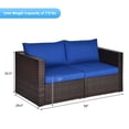 thumbnail image 2 of Gymax 2PCS Rattan Corner Sofa Set Patio Outdoor Furniture Set w/ 4 Navy Cushions, 2 of 10