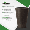 thumbnail image 2 of Algreen 16130 Valencia 12 x 18 Inch Round Taper Recycled Planter Pot, Chocolate, 2 of 5
