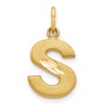 thumbnail image 1 of Diamond2Deal 14K Pendentif Initiale Lettre S en Satin Or Jaune pour Femmes, 1 of 6