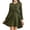 Army Green, variant on RXMEKW Maternity Dress for Women Solid Color Round Neck Long Sleeve with Cinched Waist Loose Fit Comfortable Pregnancy Skirt for Outdoor Wear
