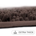 thumbnail image 3 of Hitime Soft Chenille Bath Mat Grey 20x30 Quick Dry Machine Washable Bathroom Runner - Ultra Absorbent Non-Slip Backing Bath Rug Mat - Brown, 3 of 10