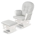 thumbnail image 1 of Costway Glider and Ottoman Cushion Set Wood Baby Nursery Rocking Chair Light Grey, 1 of 10