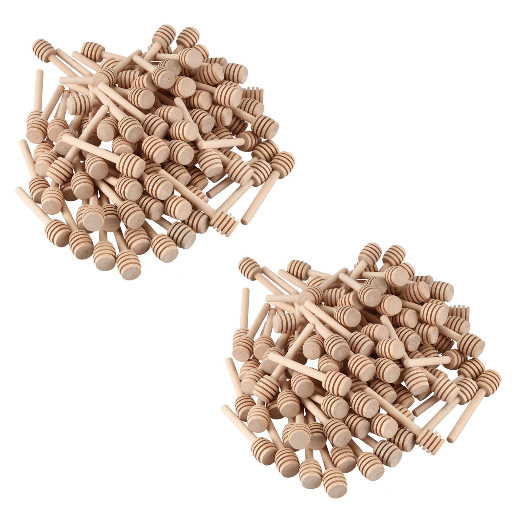200x Mini 3 Inch Wood Honey Dipper Sticks, Individually Wrapped, Server For Honey Jar Dispense Drizzle Honey