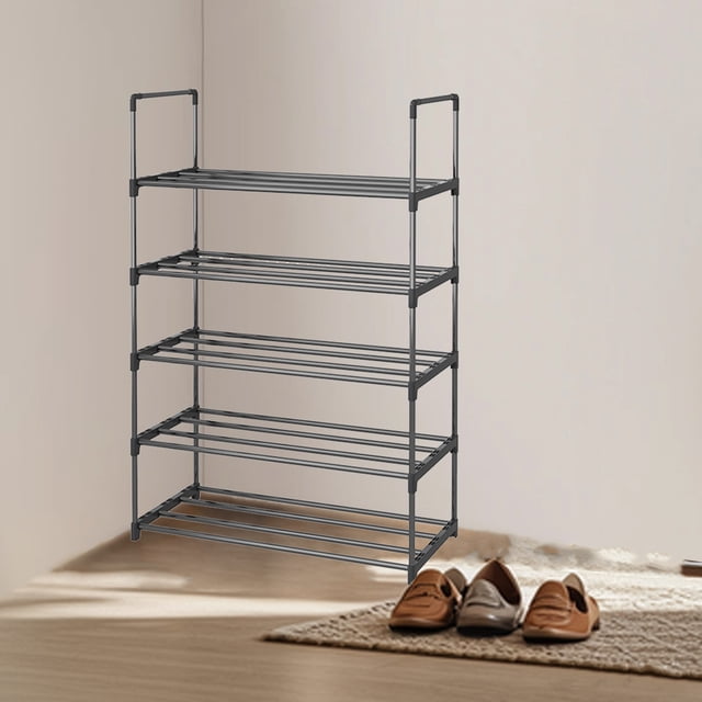Boovnll Étagère à Chaussures Extra Grande Étagère de Rangement pour Chaussures Étagère de Rangement pour Chaussures Étagère à Chaussures Robuste pour Garde-Robes Garages et Couloirs Étagère à Chaussures Empilable pour Entrée Noir