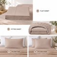 thumbnail image 4 of Comfy Bamboo World Series 4pc Microfiber Sheet Set, Full Size Bedsheet, Brown, 4 of 6
