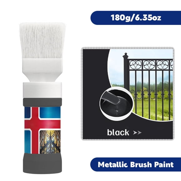Meitianfacai Water-Based Rust-Proof Metal Paint with Built-in Brush, 180ml Easy Application Coating for DIY Projects, Environmentally Friendly Protective Finish for Various Metal Surfaces (Black)