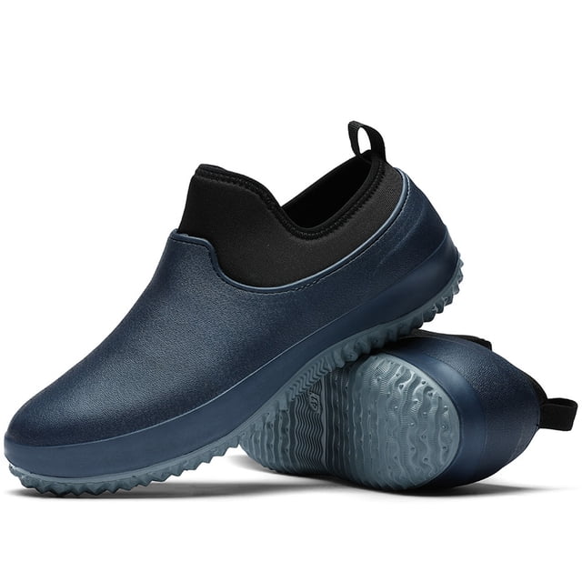 Mens Non Slip Food Service Chef Shoes EVA Waterproof Slip-On Garden Work Walking Shoes for Kitchen Restaurant