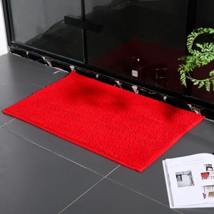Nvzi Tapis de bain, Tapis de baignoire Shaggy, Laver à la machine, Mats de bain pour salle de bains, Tub et douche, Accessoires de bain de salle de bain Decor, Rouge B,16*24 pouces