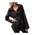 thumbnail image 3 of Women Zip Up Hooded Jacket Long Sleeve Waterproof Lightweight Jacket Outdoor Drawstring Jackets Windbreaker, 3 of 8