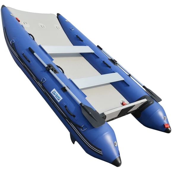 BRIS Catamaran Gonflable 11 Pieds Bateau Gonflable Dinghy Gonflable Mini Bateau Chat Bleu