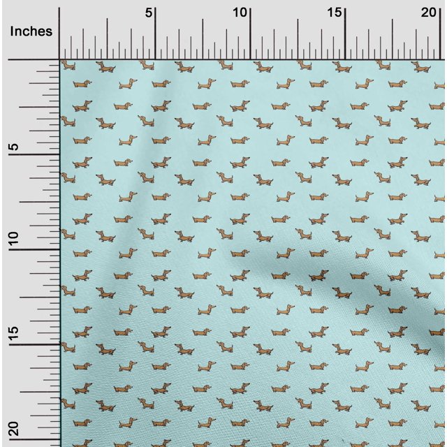 oneOone Cotton Flex Fabric Dachshund Dog Print Sewing Fabric BTY 40 Inch Wide