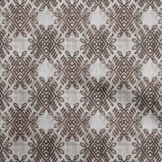 oneOone Rayon Brown Fabric Geometric Dress Material Fabric Print Fabric By The Yard 56 Inch Wide