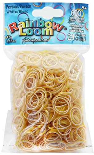 Rainbow Loom Élastiques Blancs Persans avec 24 Pinces C (600 Unités)