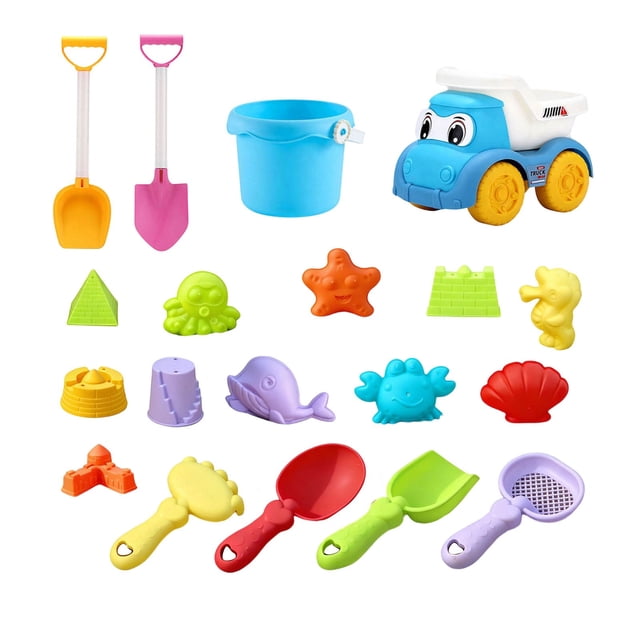 Ensemble de Jouets de Plage pour Enfants, Jeu Estival Extérieur avec Pelles à Sable, Râteaux et Arrosoir
