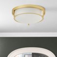 thumbnail image 2 of Gold Flush Mount Ceiling Light with Frosted Glass Shade, E26 Base, Classic Round Ceiling Lighting Fixture for Hallway, Bedroom, Patio, 2 of 6