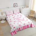 thumbnail image 4 of Erosebridal Bowknot K Bedding Full Comforter Set, Initial A to Z Letter Down Comforter, Geometric Stripe Decor, Reversible, 4 of 8