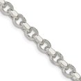 thumbnail image 1 of Diamond2Deal 925 Sterling Silver 4 mm Diamond-cut Rolo Chain Necklace for Women 26", 1 of 6