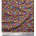 thumbnail image 1 of Soimoi Cotton Voile Fabric Leaves & Bell Floral Print Sewing Fabric Yard 42 Inch Wide, 1 of 3