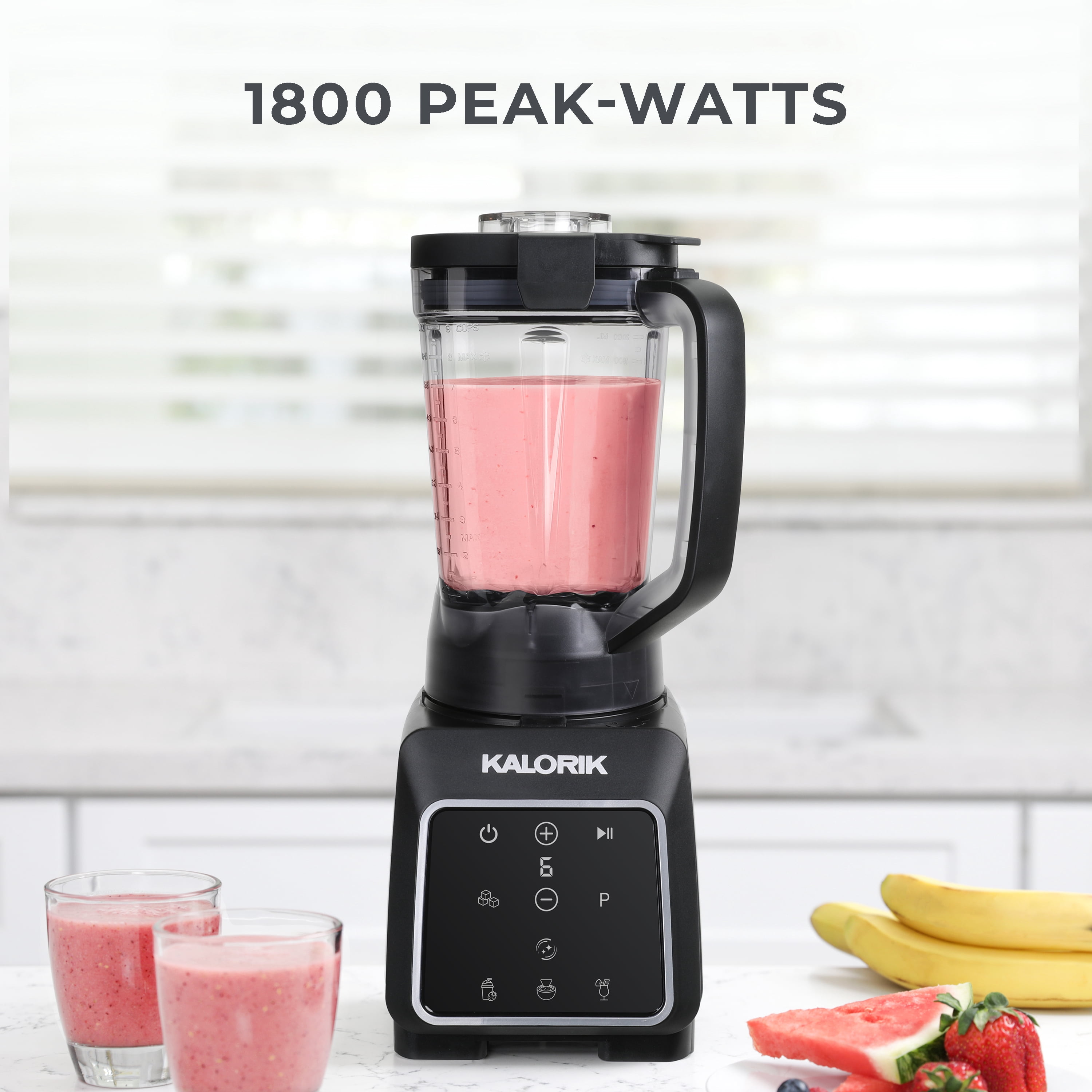 Kalorik 1800 Watt High-Performance Programmable Blender, Designer Series in Black/Silver (BLKA18BS43CA)