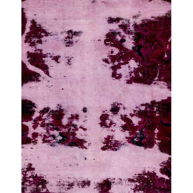 Ahgly Company Indoor Rectangle Abstract Pink Abstract Area Rugs, 2' x 4'